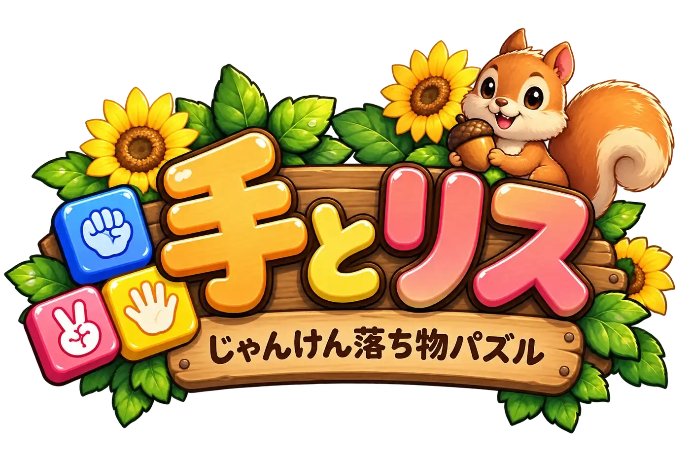 手とリス じゃんけん落ち物パズル